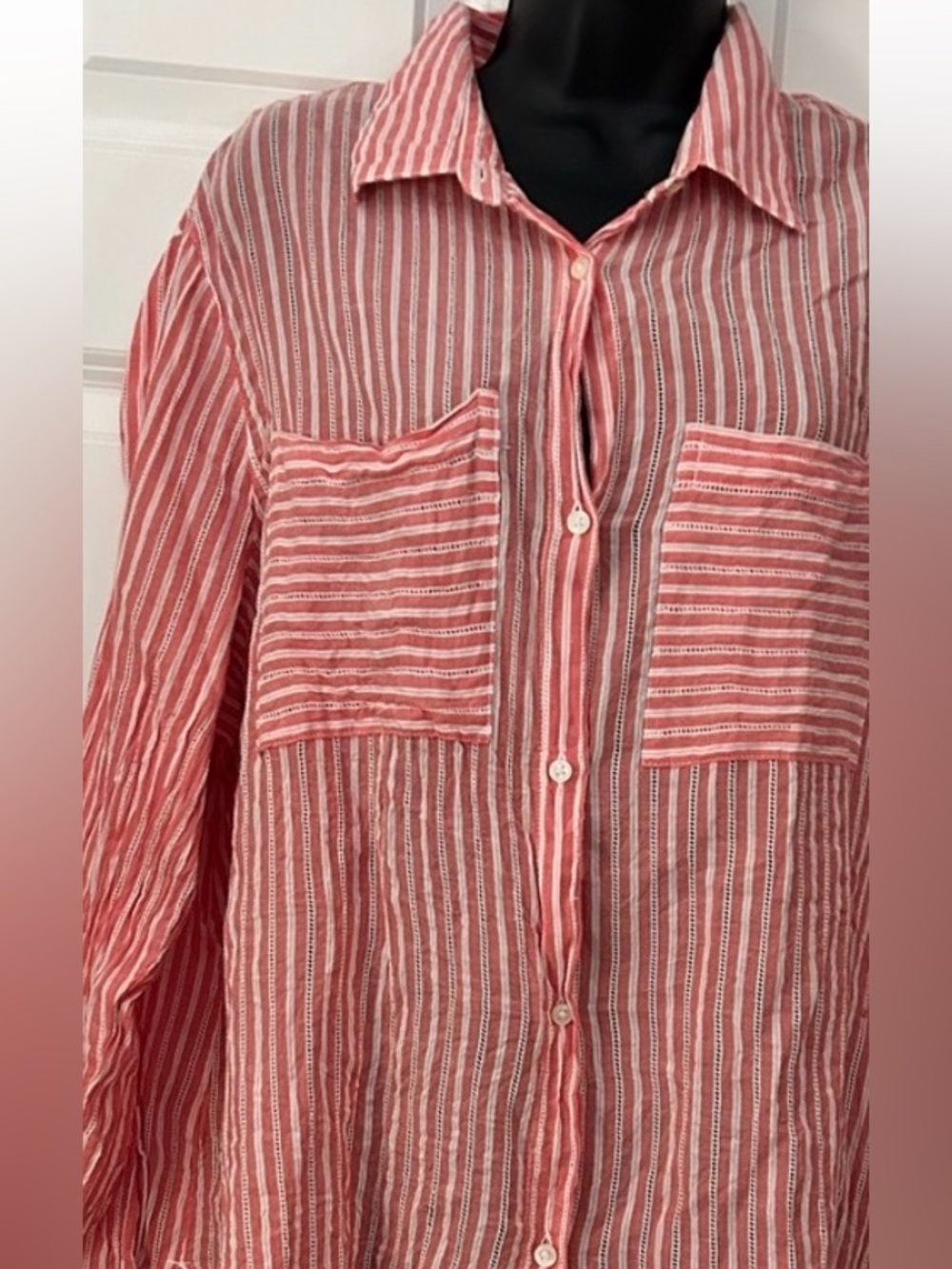 Lightweight Crisp Coral summer shirt!